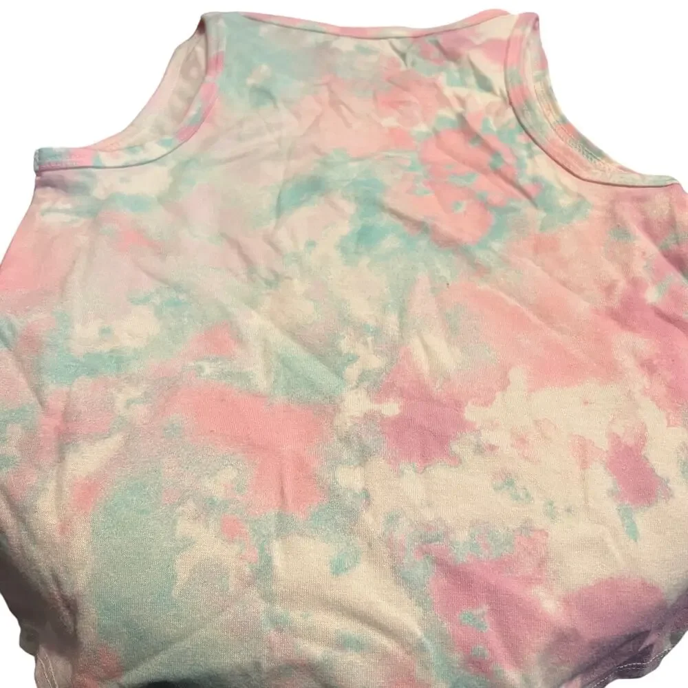 Cat & Jack Girls' Green, Pink and Purple Tie-Dye Tank Top - Size XS